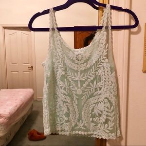 Light Blue Sheer Tank Top